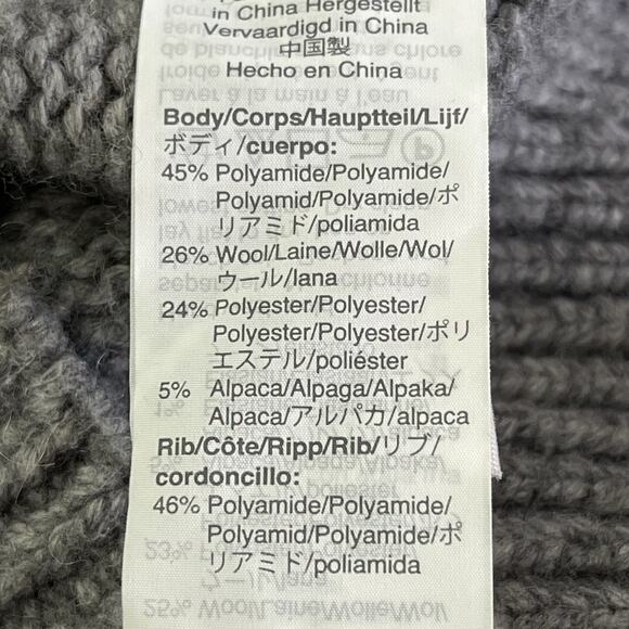 Madewell Heath Pullover Sweater L Gray Stripe Oversized Wool Alpaca Blend Boho - Picture 12 of 13